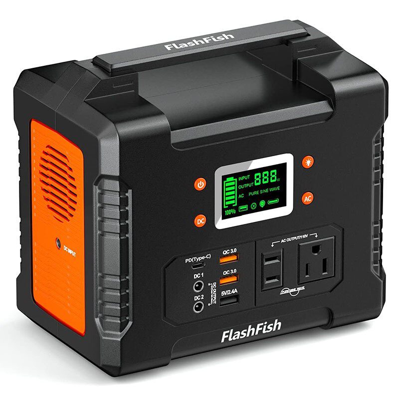 FlashFish Portable Power Station 330W Solar Generator 300Wh 81000mAh Backup CPAP Battery Pack Power