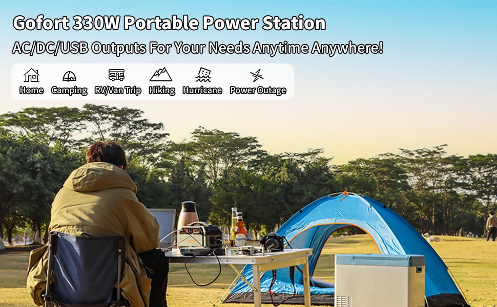 Portable Solar Generator 330W Power Station 299Wh Battery Pack With 110V AC/DC/QC 3.0 USB/Type-C Emergency Power Supply Camping