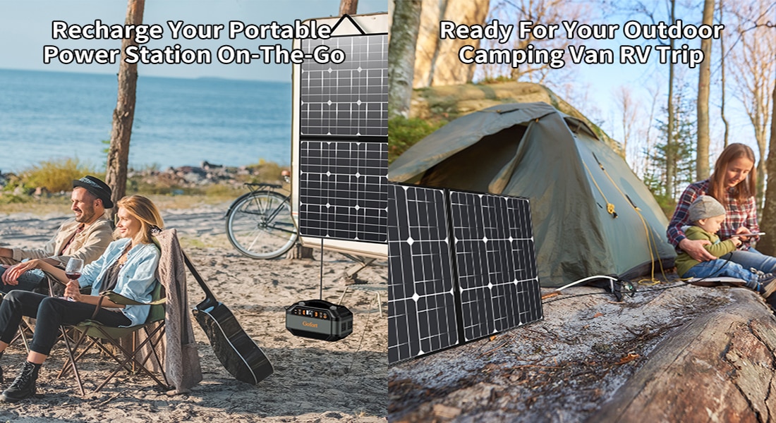 Portable Solar Panel 18V 50W Solar Charger Foldable 5V USB 18V DC Solar Cell For Solar Generator Outdoor Mobile Power Charging