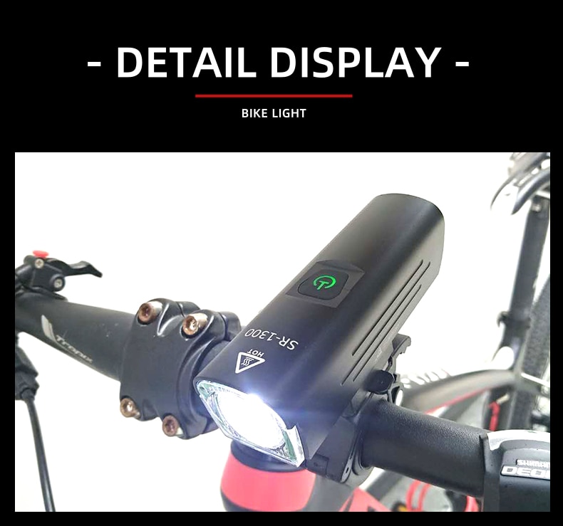 SoRider Bicycle Light 1300 Lumens Bike High Brightness Multi-Function USB Rechargeable Road MTB Cycling Safety Front Lights