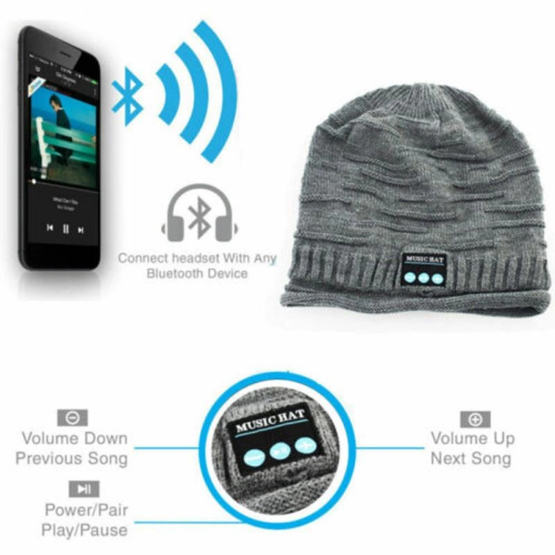 Bluetooth Earphone Music Hat Winter Wireless Headphone Cap Xiaomi With Headset Portable Hat Phone For Mic Sport Headset 9