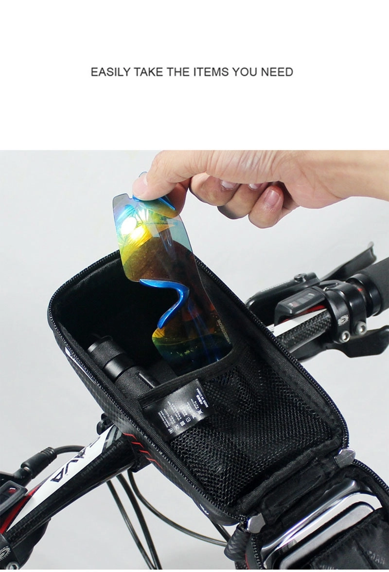 WILD MAN Road Bicycle Bag Rainproof 5.8/6.0 Inch Phone Case Touch Screen MTB Bag Top Front Tube Bag Cycling Bike Accessories