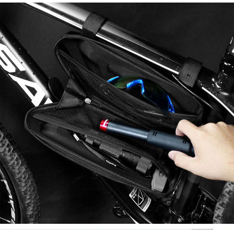 WILD MAN Mountain Bike Bag Rainproof Road Bicycle Frame Bag Cycling Accessories Hard Shell Tools Storage Panniers Capacity 1.5L