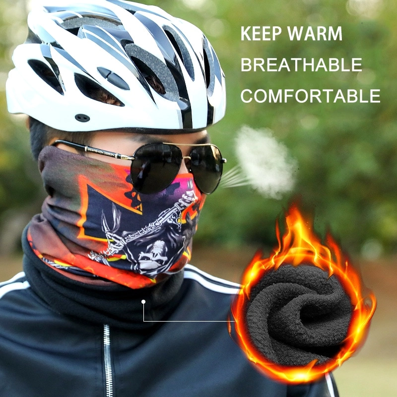 JLETOLI Outdoors Fleece Warm Sport Headband Magic Scarf Cycling Cap Bicycle Facemask Men Women Sport Bandanas Riding Headwear