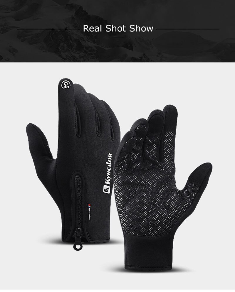Kyncilor Winter Keep Warm Cycling Gloves Windproof Touchscreen MTB Bike Gloves Wear-resistant Motorcycle Gloves Bicycle Gloves