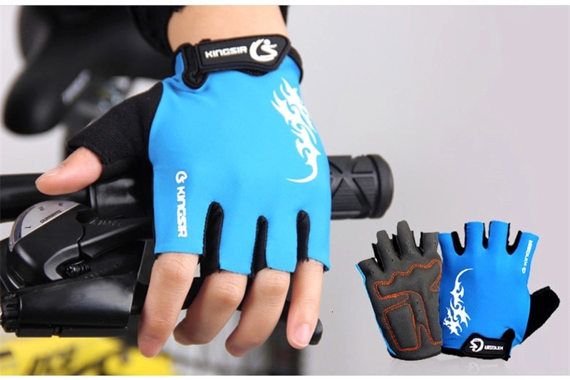 KINGSIR Cycling Gloves Half Finger Men Women Summer Sports Breathable Shockproof Anti-slip Bike Gloves MTB Bicycle Gloves