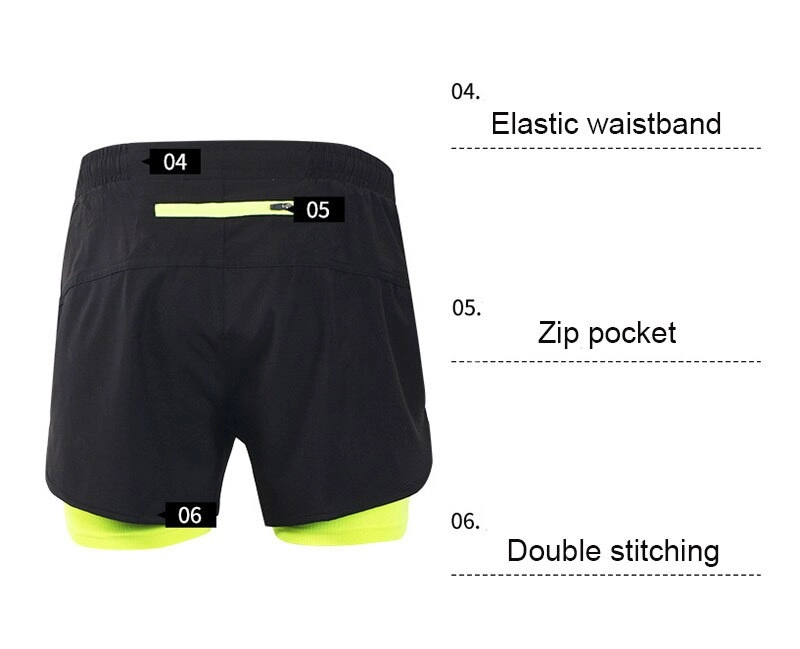 ARSUXEO Men's Cycling Shorts Quick Drying Sweatpants With Pocket Loose Fitness Sports Shorts Breathable Mountain Bike Shorts