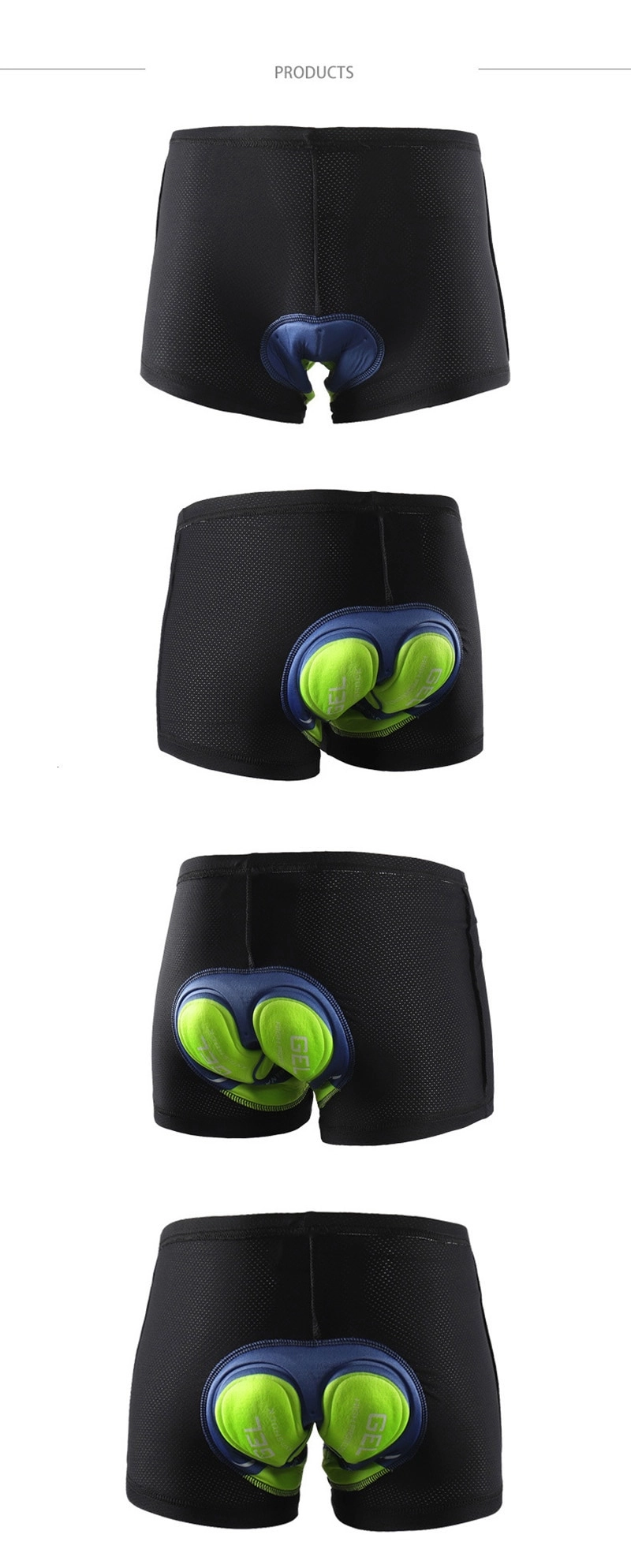 ARSUXEO Men's Cycling Shorts Printing Bike Shorts Mountain Bike Shorts Gel Pad Shorts Quick Drying Fitness Underpants