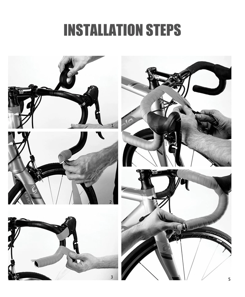 PCycling Bicycle Handlebar Tape Wood Grain Tape MTB Road Bike Cork Handlebar Belt Cycling Handle Tape Anti-slip Belt Wrap +2 Bar