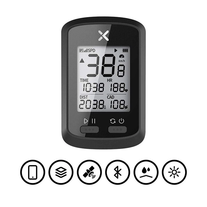 GPS Bike Computer Wireless Speedometer Waterproof Bicycle Bluetooth Speed Heart Rate Backlight Cycling Computer Stopwatch