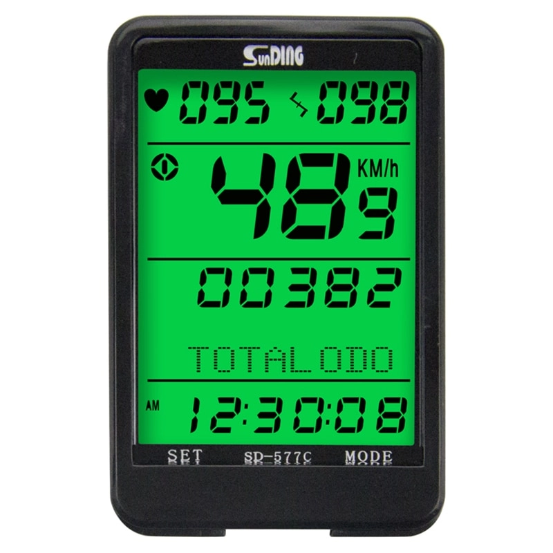 Sunding Waterproof Odometer Bicycle Accessories Bike Computer Stopwatch Bicycle Speedometer Heart Monitor Machine 8 Languages