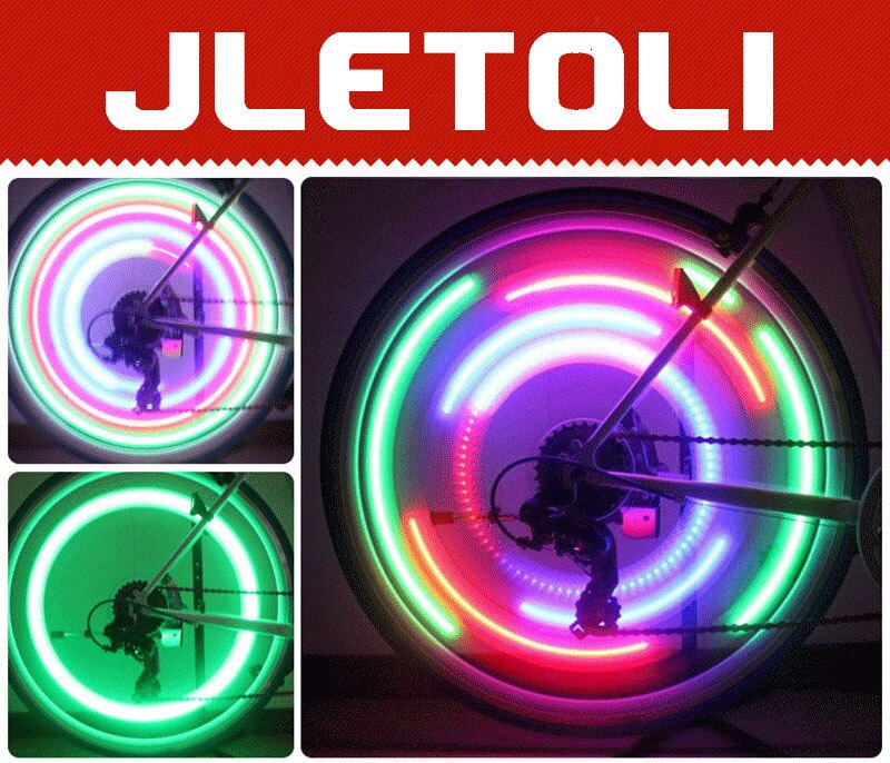 JLETOLI Hot Wheels Wheel Spokes Light Bike Accessories Bicycle Light Silica Gel Luces Bicicleta Cycling LED Lamp