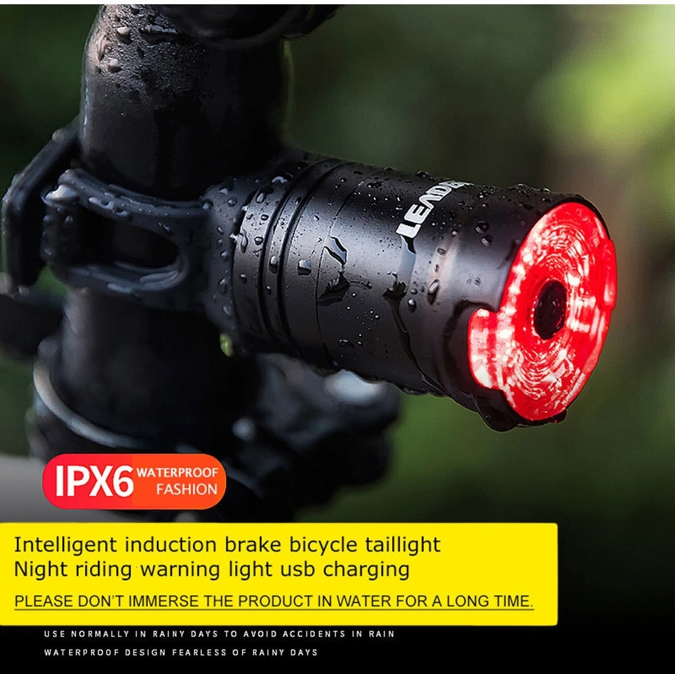 LEADBIKE Smart Bike Tail Light Brake Sensing Bicycle Light Cycling Flashlight IPX6 USB Chargeable Led Taillight Mtb Accesorios