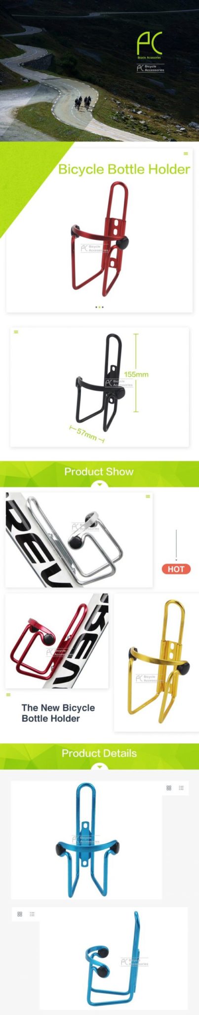PCycling Bicycles Water Bottle Holder Bike Bottle Cages Holder Rack Useful Accessories for Sports Cycling Riding Racing