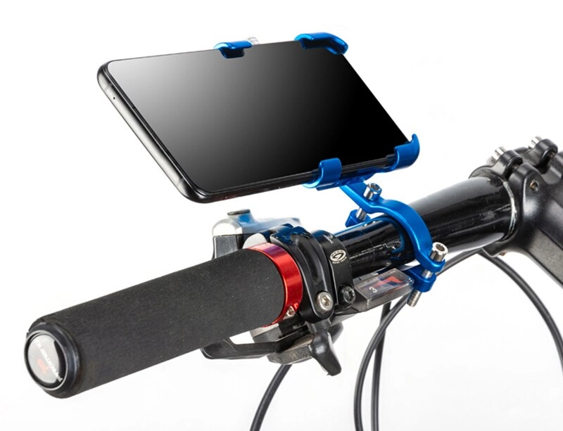 Promend Aluminum Alloy Bicycle Mobile Phone Holder Non-Slip Bike Phone Holder 360 Degree Rotation Cell Phone Gps Holder Stand