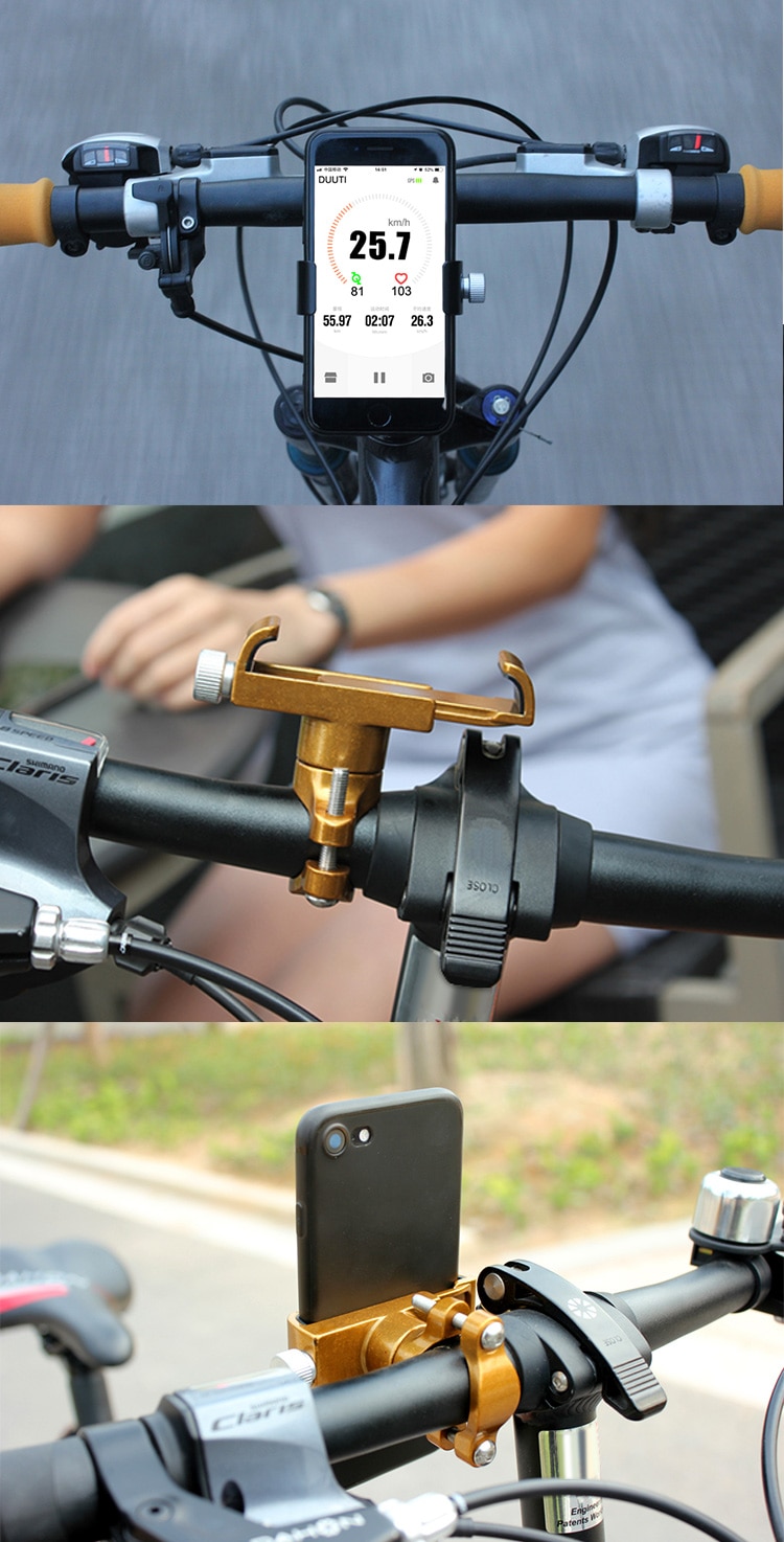 PCycling Phone Holder Aluminum Alloy 360 Degree Rotation For Smartphone Adjustable Support GPS Bike Phone Stand Mount Bracket