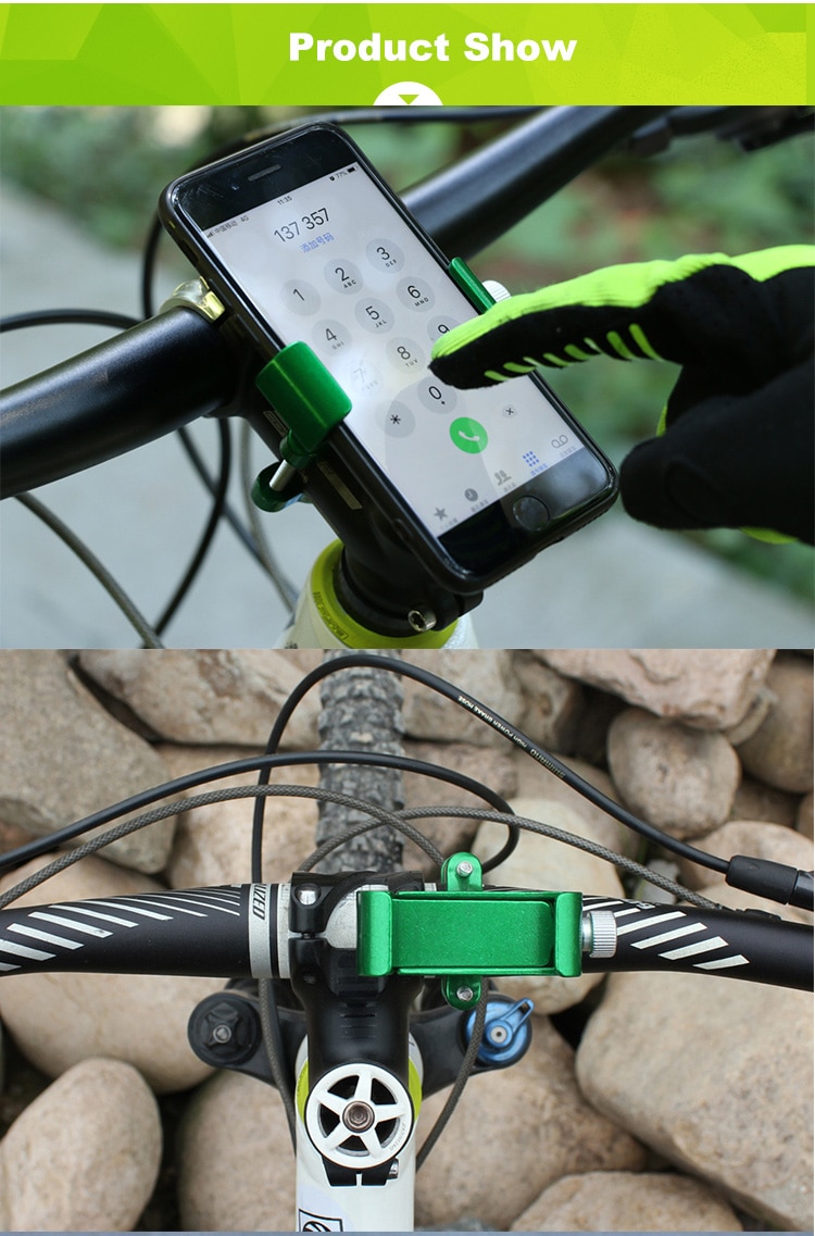 PCycling Phone Holder Aluminum Alloy 360 Degree Rotation For Smartphone Adjustable Support GPS Bike Phone Stand Mount Bracket