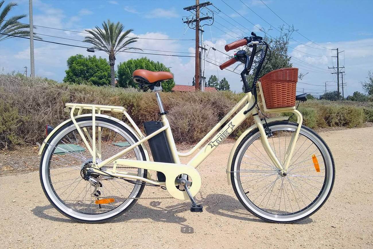 Nakto Electric Bike CLASSIC City eBike with Basket 6 Speed 26" Tire 36V 12Ah 250W Motor Electric Bicycle