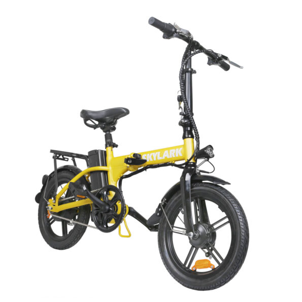 Nakto Electric Bike SKYLARK City eBike 16×2 inch Tire Folding Bikes 36V 10Ah 250W Motor Electric Bicycle – Yellow (2)