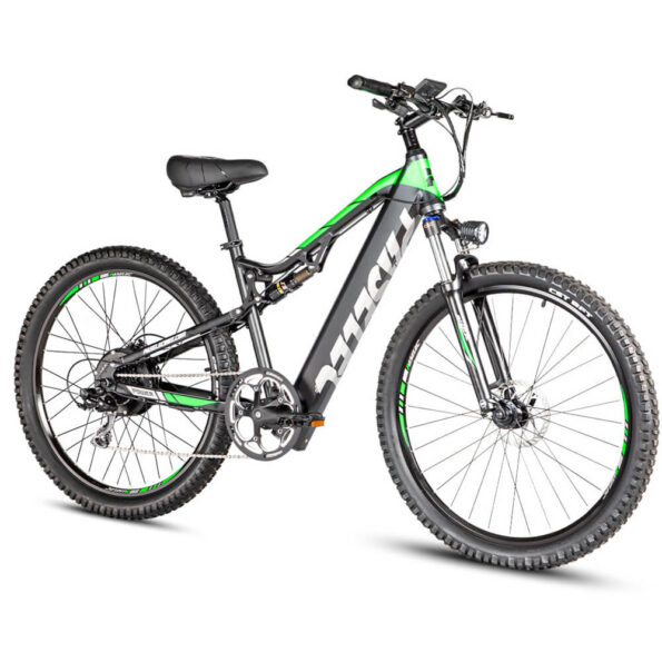 Paselec eBike GS9 New 8 Speed 27.5 inch Mountain Electric Bike 48V 13Ah 500W Motor Electric Bicycle_Black
