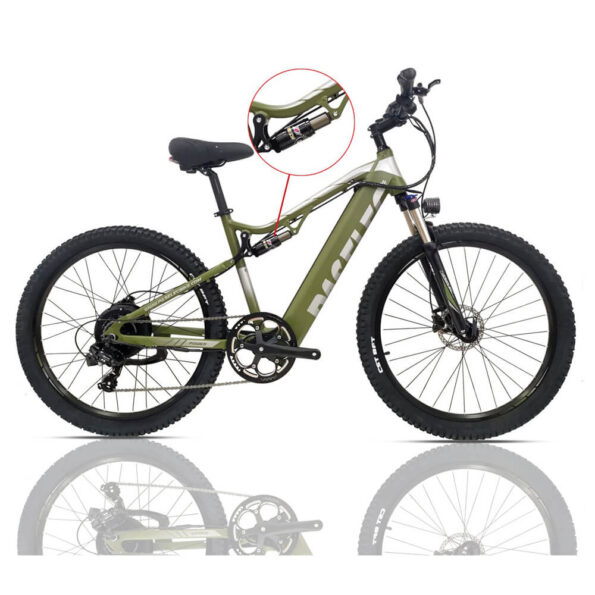 Paselec eBike GS9 New 8 Speed 27.5 inch Mountain Electric Bike 48V 13Ah 500W Motor Electric Bicycle_Green