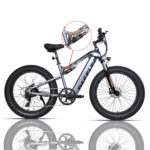 Paselec eBike GS9-Plus eMTB 9 Speed 26×4 inch Fat Tire Mountain Electric Bike 48V 14.5Ah 750W Motor Electric Bicycle_Grey (1)