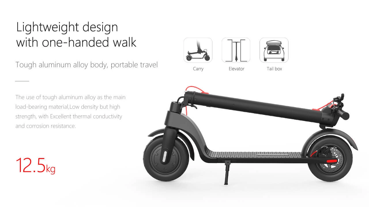 Electric Scooter EU/US Stock No Tax Triple Brakes Portable eScooter 350W 25KM Range 6.4Ah Removable Battery Waterproof Foldable