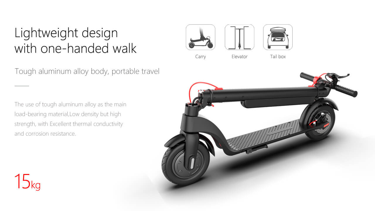 Portable Electric Scooter EU/US Stock No Tax Triple Brakes Waterproof Foldable eScooter 350W 45KM Range 10Ah Removable Battery