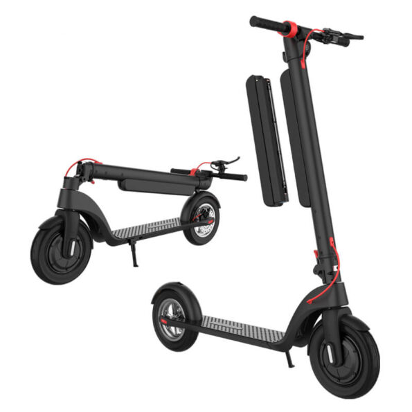 Triple Brakes Waterproof Foldable Escooter 350W 45KM Range 10Ah Removable Battery Portable Electric Scooter X8_Main (3)