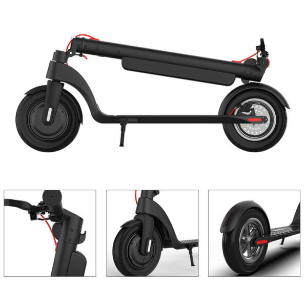 Triple Brakes Waterproof Foldable Escooter 350W 45KM Range 10Ah Removable Battery Portable Electric Scooter X8_Main (5)